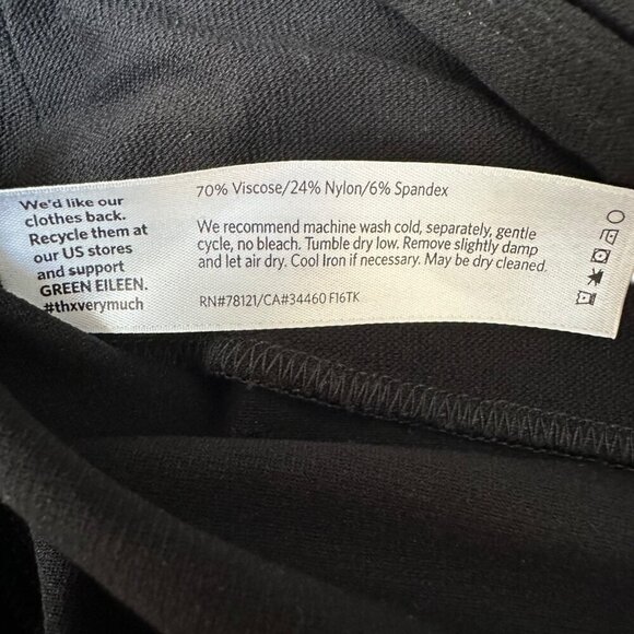 Eileen Fisher Womens Black Straight Leg Casual Dress Pants Stretch Career Small - Picture 6 of 6